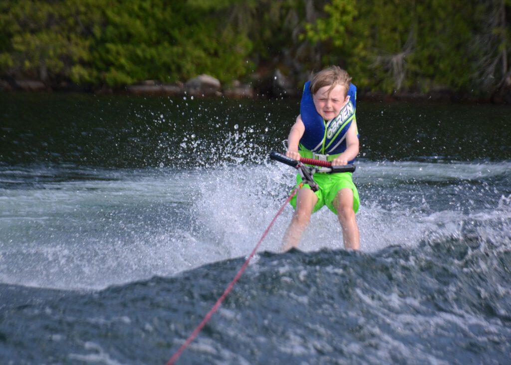 Young boy surfing