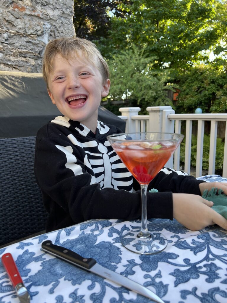 Young boy with a cocktail