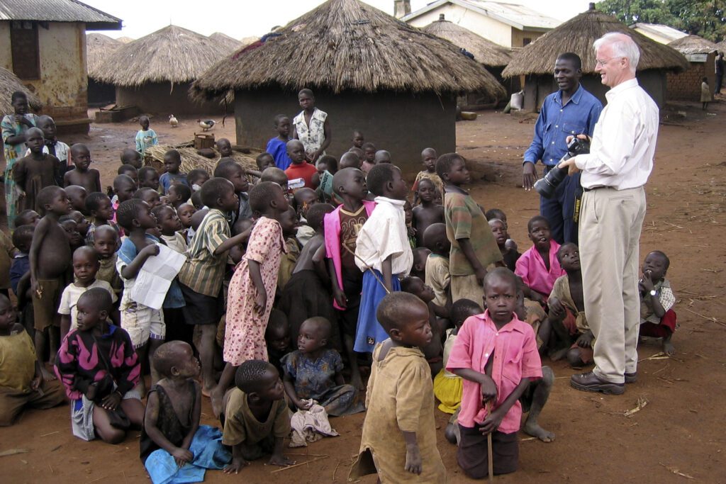 Group of kids near camp Gulu Uganda